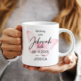 Taza De Café Walking with Jehovah Since Butterfly Baptism Mug
