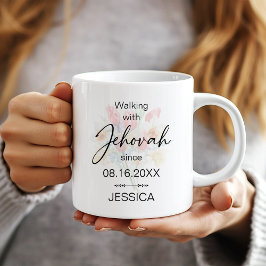 Taza De Café Walking with Jehovah Since Floral Baptism Mug