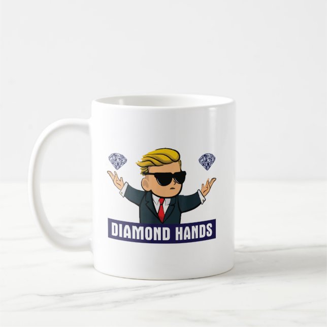 Taza De Café Wallstreetbets Diamond Hands - WSB Mercado de Valo (Izquierda)
