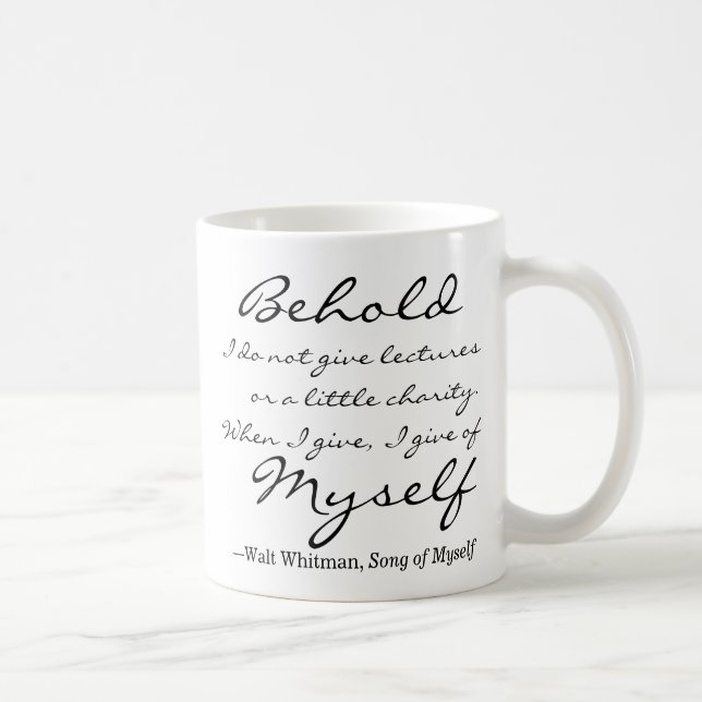 Taza De Café Walt Whitman Cita Canción De Mi Propio Café Mug (Derecha)