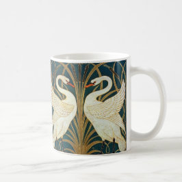 Taza De Café Walter Crane Swan, Rush E Iris Art Nouveau