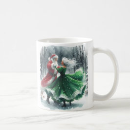 Taza De Café Waltzing Santa y la Sra. Claus
