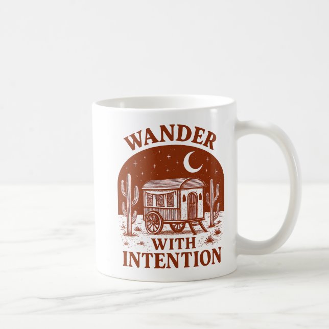 Taza De Café Wander With Intention Desert Wagon Adventure (Derecha)