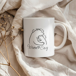 Taza De Café Warm Cozy Bear Hug Line Art Design