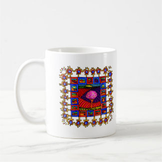 Taza De Café Warm gekleurde landschapjes met vrolijke lijst!