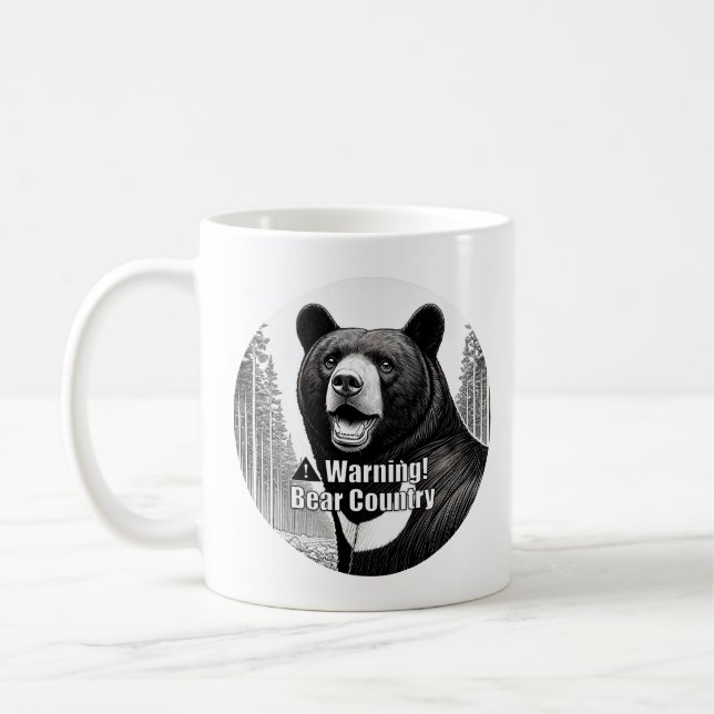 Taza De Café Warning Bear Country (Izquierda)