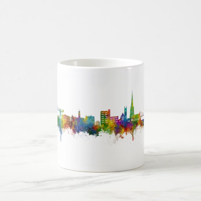 Taza De Café Warrington England Skyline (Centro)
