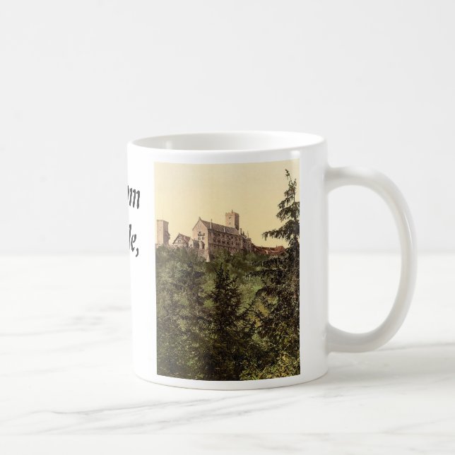Taza De Café Wartburg, del castillo de Eisenach, Thuringia, (Derecha)