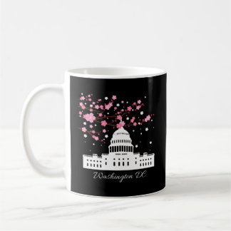 Taza De Café Washington Dc Capitol Construyendo Flores De Cerez