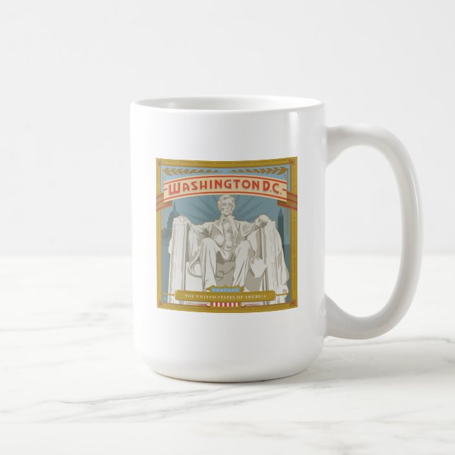 Taza De Café Washington DC | Monumento conmemorativo a Lincoln (Derecha)