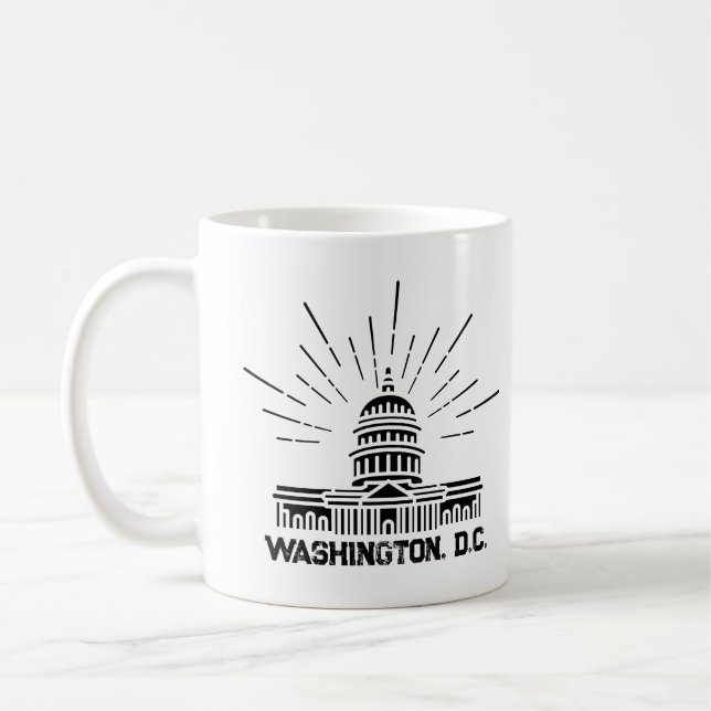 Taza De Café Washington Dc Skyline United States Capitol (Izquierda)