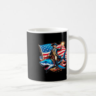 Taza De Café Washington Riding Shark Funny 4 de julio Fl estado