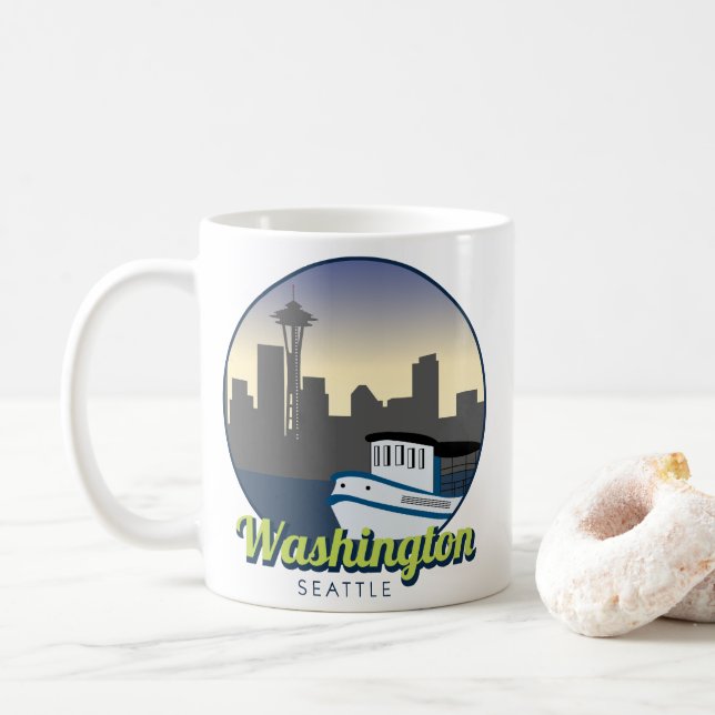 Taza De Café Washington Seattle (Con donut)