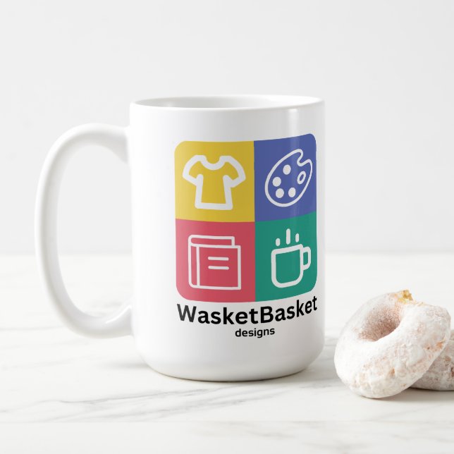 Taza De Café WasketBasket diseña café Mug (Con donut)