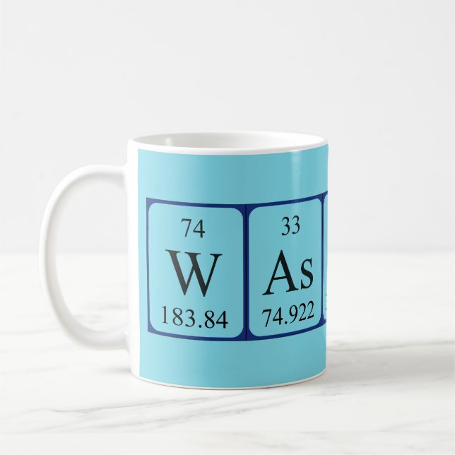 Taza De Café Wassup tabla periódica palabra mug (Izquierda)