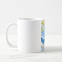 Taza De Café Watecolor Mamá Mug Blue White
