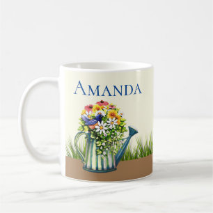 Taza De Café Water Can con flores silvestres