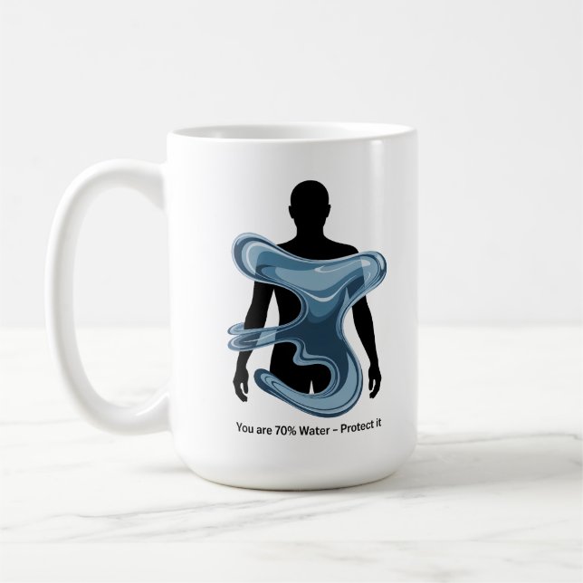 Taza De Café Water Conservation Eco Awareness Design (Izquierda)