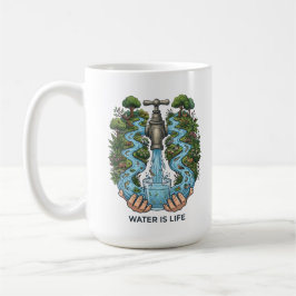 Taza De Café Water Is Life | Nature Ecosystem Conservation Art
