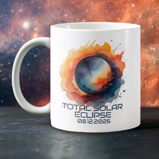 Taza De Café Watercolor 2026 Eclipse Keepsake (Solar Eclipse Keepsake Mug)