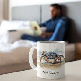 Taza De Café Watercolor Beach Crab, custom