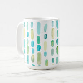 Taza De Café Watercolor Beach Sea Glass Gems