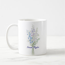 Taza De Café Watercolor Birth Flower Larkspur Custom