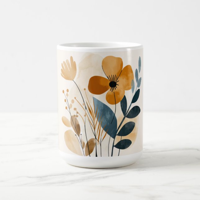 Taza De Café Watercolor Boho Wildflower Girly Gift (Centro)
