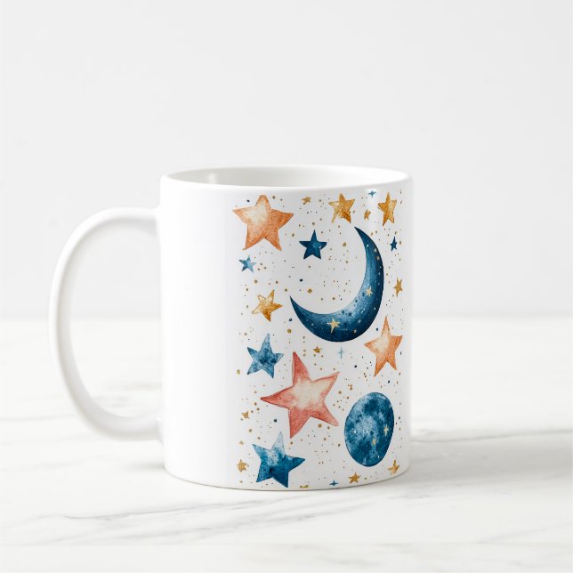 Taza De Café Watercolor de los sueños celestes (Izquierda)