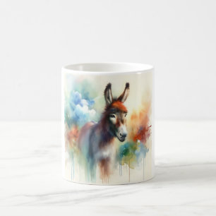 Taza De Café Watercolor Donkey 080824AREF138 - Watercolor
