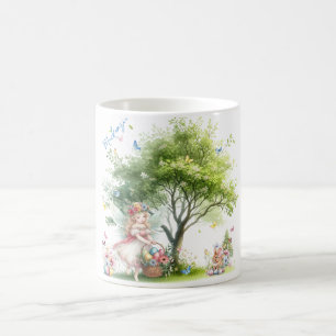Taza De Café Watercolor Easter Spring Fairy