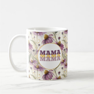 Taza De Café Watercolor Echinacea Purple & Gold