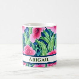 Taza De Café Watercolor Floral Personalizado Café Mug