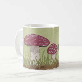 Taza De Café Watercolor Fly Agaric Mushrooms Coffee Mug