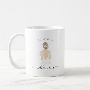 Taza De Café Watercolor Future Sra. Bride Name   Monograma Mug