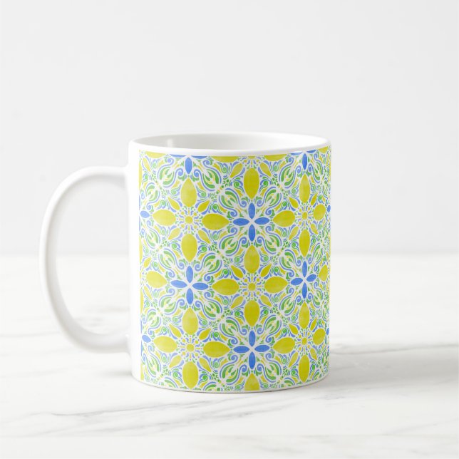 Taza De Café Watercolor Geo _ Citrus (Izquierda)