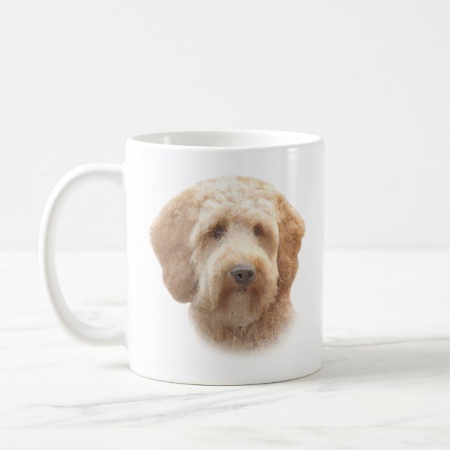 Taza De Café Watercolor Goldendoodle (Izquierda)