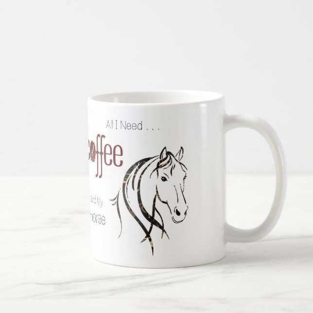 Taza De Café Watercolor Horse Lover (Derecha)