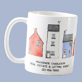 Taza De Café Watercolor House Hogar Inmobiliaria Letting Agent
