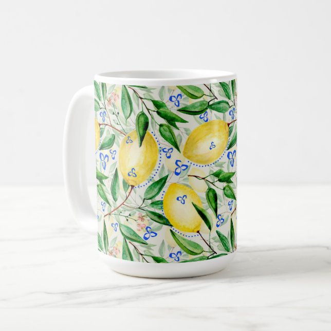 Taza De Café Watercolor lemons fruit (Anverso izquierdo)