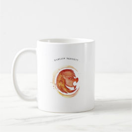 Taza De Café Watercolor Leo Astrology Zodiac Rótulo | Monograma