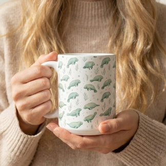Taza De Café Watercolor Manatee Mug