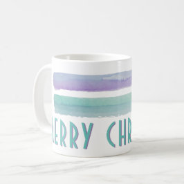 Taza De Café Watercolor Merry Navidad Typography Holiday