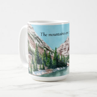 Taza De Café Watercolor mountains, Colorado coffee mug 11 oz