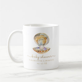 Taza De Café Watercolor Ocean Little Pearl Baby Shower