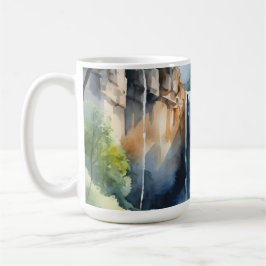 Taza De Café Watercolor painted waterfall