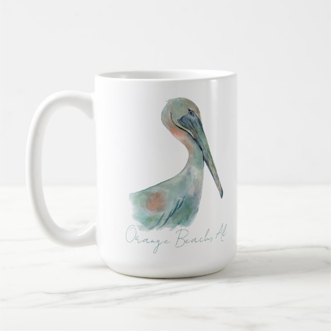 Taza De Café Watercolor Pelican (Izquierda)