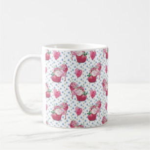 Taza De Café Watercolor Pink Peonies, zapato acuarela