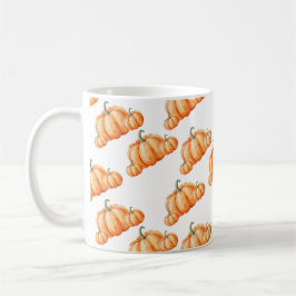 Taza De Café Watercolor Pumpkin Autumn Pattern