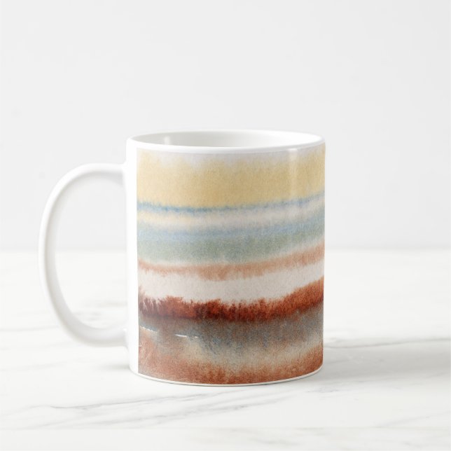 Taza De Café Watercolor Resumen Boho   (Izquierda)